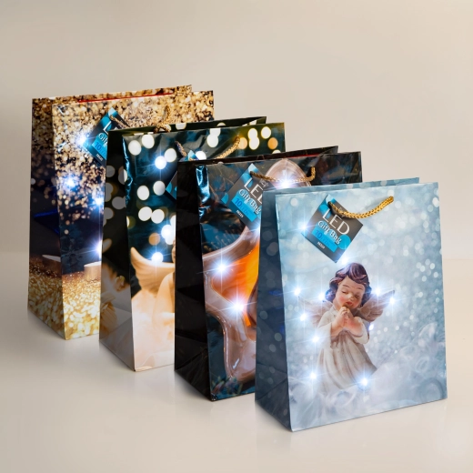 LED-Geschenktasche mit 10 kaltweißen LEDs – 1 Stück