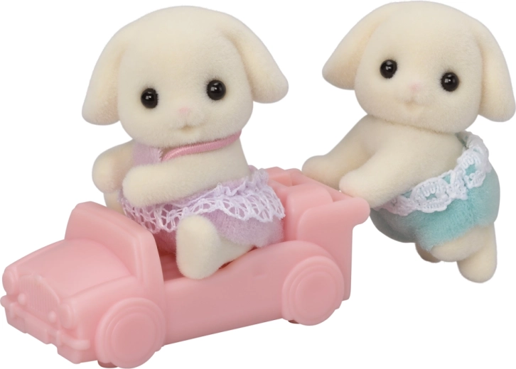 Sylvanian Families Flora Kaninchen-Zwillinge mit Kinderwagen