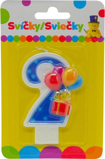 Geburtstagskerze mit Luftballons Zahl 2