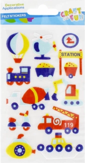 Selbstklebende Filzdekorationen Fahrzeuge - 1 Stück