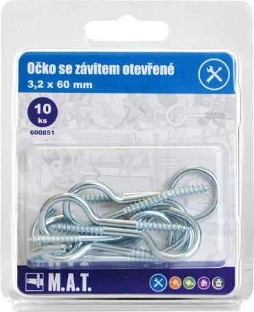 Hakenschraube 60 × 3,2 mm, verzinkt (10 Stk.)