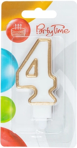 Goldene Geburtstagskerze Zahl 4
