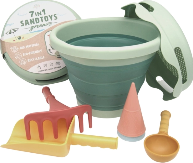 Compactoys faltbares Sandspiel-Set 7-in-1 grün