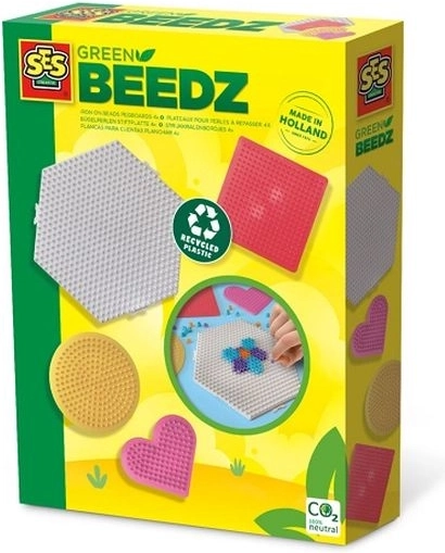 SES Creative Green Beedz Steckplatten für Bügelperlen – 4 Formen