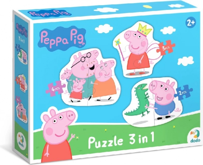 Puzzle Peppa Wutz – Familie 3in1 (2, 3 und 4 Teile) DODO