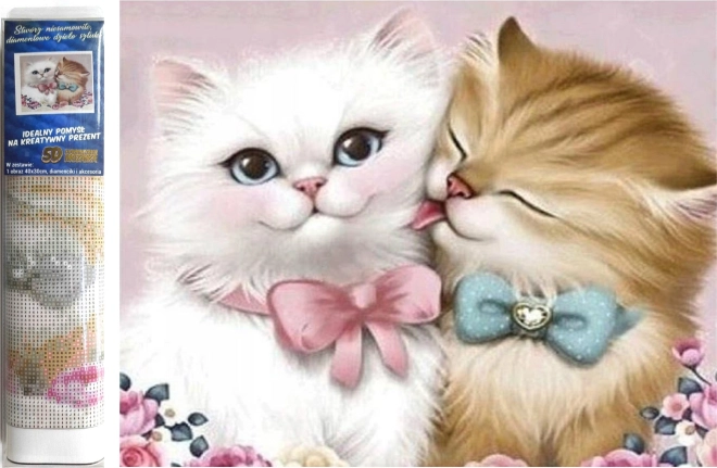 Diamantmalerei verliebte Katzen 30 × 40 cm