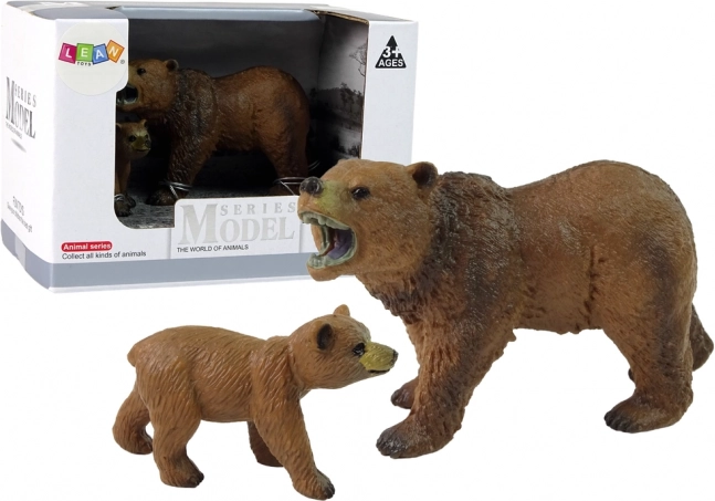 Set mit 2 Figuren: Grizzlybär mit Jungtier