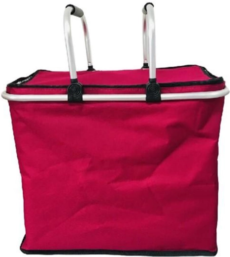 Faltbarer Thermo-Einkaufskorb, rot, 47 × 26 × 39 cm
