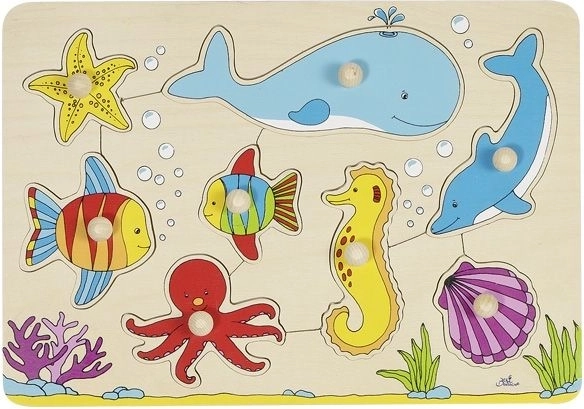 Goki Holzpuzzle mit Griffen Unterwasserwelt