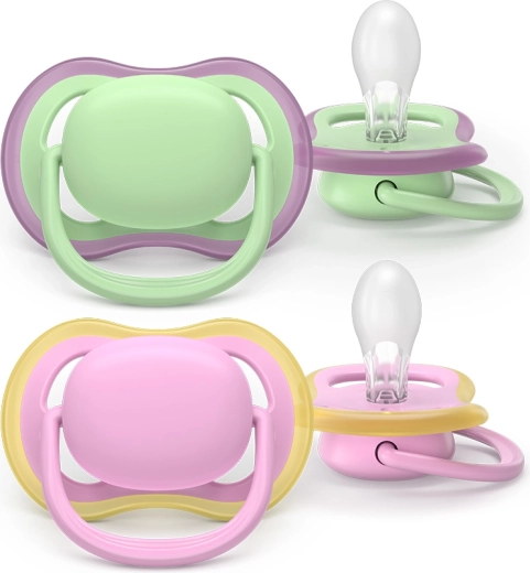 Philips Avent Schnuller Ultra Air, rosa und grün, 6–18 Monate, 2 Stk.