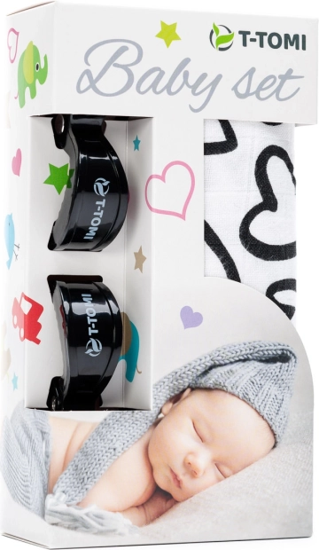 Bambusset T-Tomi schwarze Herzen