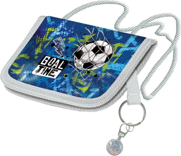 Kinder-Geldbörse zum Umhängen Goal Time Fußball mit Schlüsselanhänger