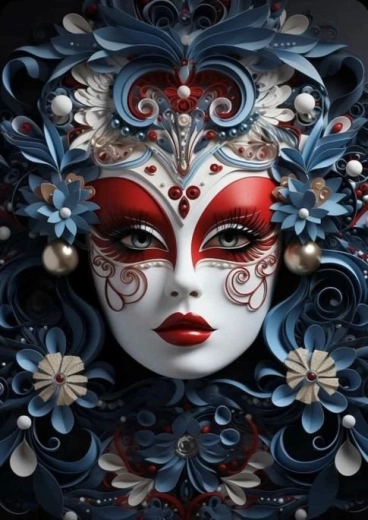 Diamantmalerei – Maske 30 × 40 cm