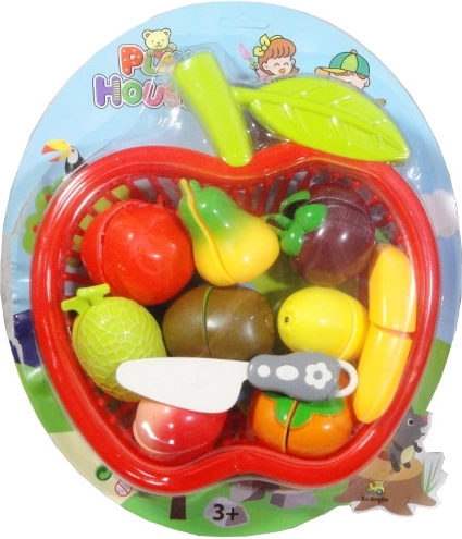 Obst und Gemüse zum Schneiden im Körbchen