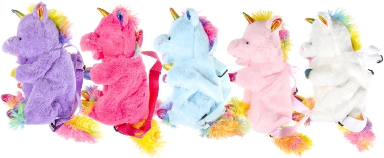 Plüschrucksack Einhorn 32 cm mit Reißverschluss