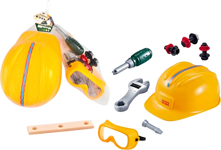Kinder-Werkzeugset mit Schutzhelm Sparkys