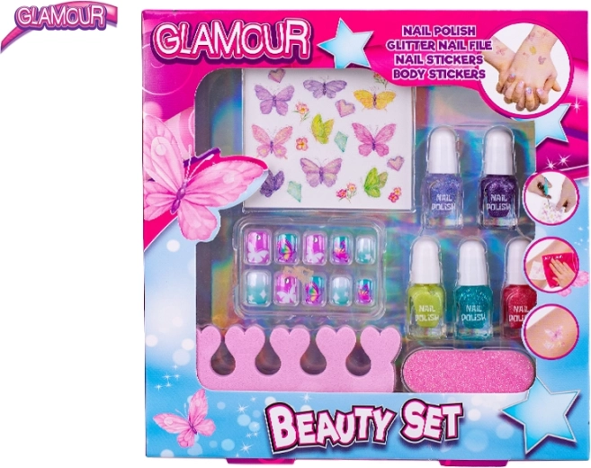 Glamour Beauty-Set für Kinder – Nagellacke und Aufkleber