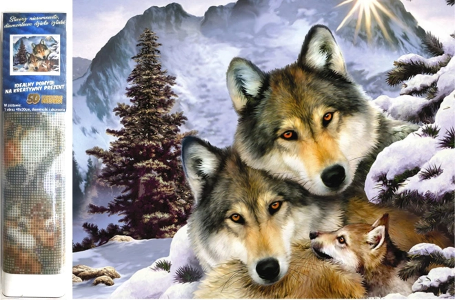 Norimpex Diamantmalerei – Wolfsfamilie 30 × 40 cm