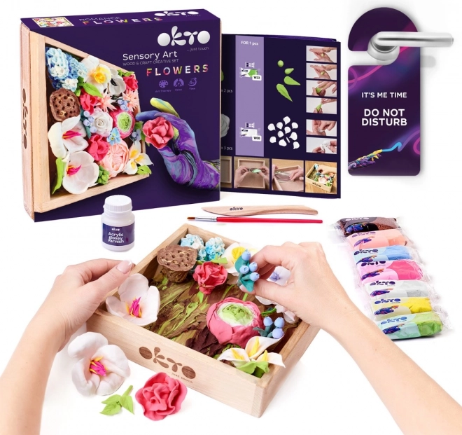 DIY-Kunstsets OKTO ROMANCE mit Blumen und Holzrahmen