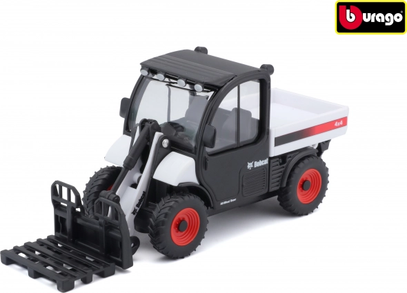 Bburago BOBCAT TOOLCAT 5600 mit Palettengabel Weiß & Schwarz Druckguss