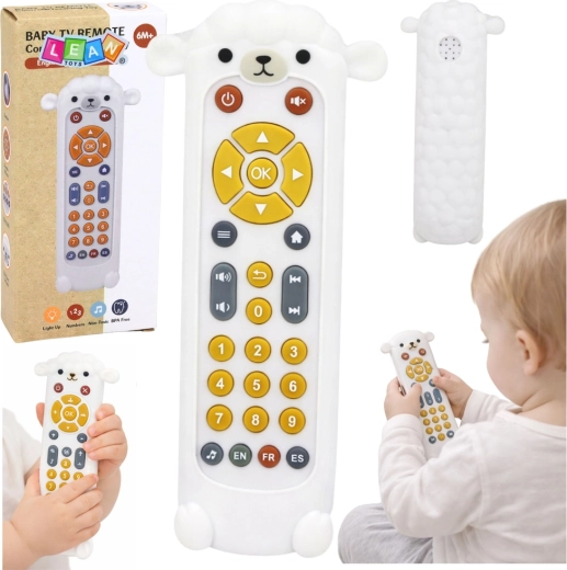 Interaktiver Baby-Controller mit Beißring Schäfchen, Lichter und Geräusche, weiß