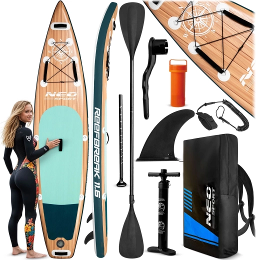 Neo-Sport aufblasbares Paddleboard SUP Reefbreak 11’6 (350 cm) Set