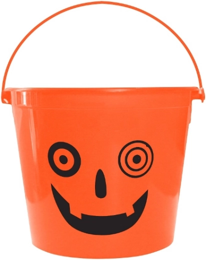 Halloween-Süßigkeiteneimer mit verrücktem Kürbis, 14 × 11 cm