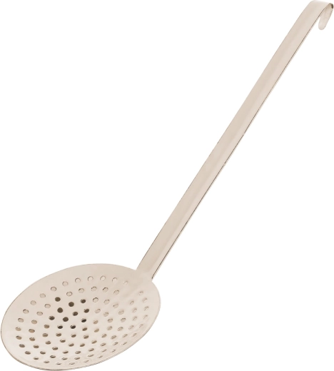 Emaillierte, gelochte Schöpfkelle Silesia – Creme
