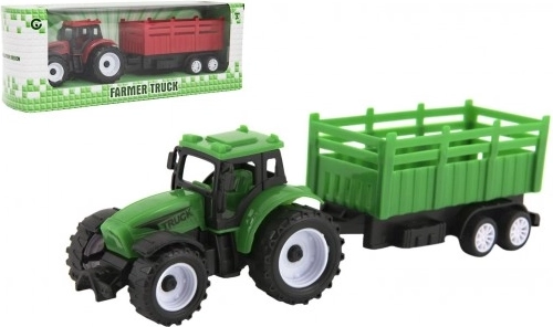 Plastiktraktor mit Anhänger 21 cm mit Freilauf, 2 Farben