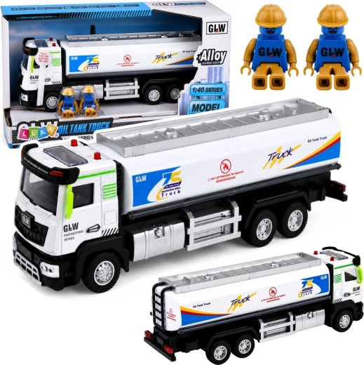 Metall-Tankwagen 1:40 mit Licht, Sounds und Friktionsantrieb – 1 Stück
