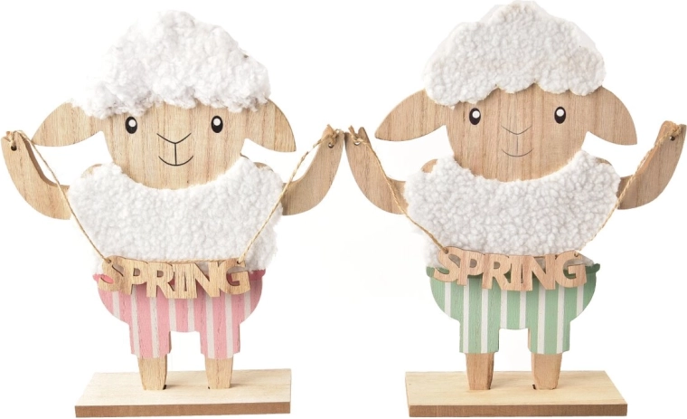 Schäfchen – Holz-Plüsch-Spielzeug (2 Varianten)