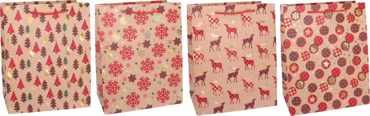 Weihnachtliche Geschenktüte L 31 × 42 × 12 cm - 1 Stück