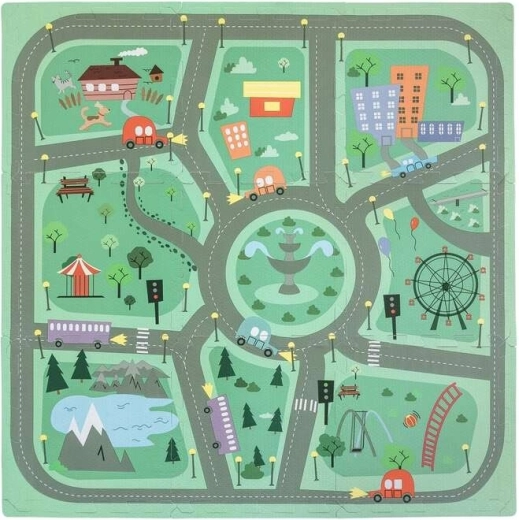FreeOn Free2Play Schaum-Spielmatte Puzzle Road (9 Teile)