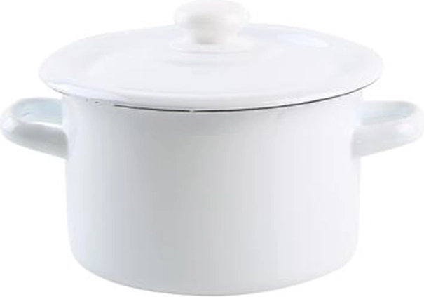 Emaille-Topf mit Deckel 2 l – weiß