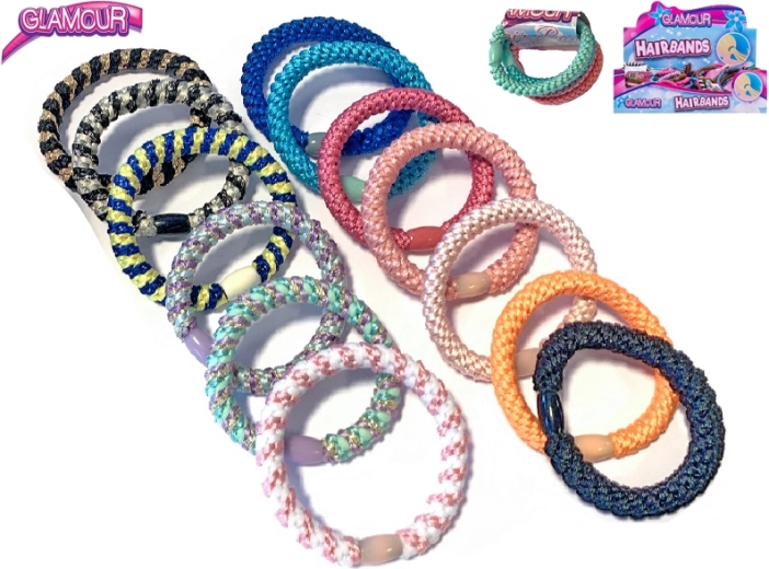 Glamour Armband und Haargummi 2-in-1 – Set mit 4 Stück, Farbmix
