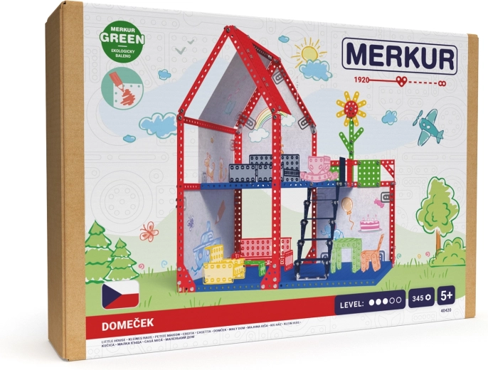 Merkur Metall-Puppenhaus, 345 Teile (39 × 34 × 25 cm)