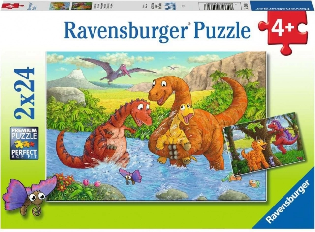 Puzzle RAVENSBURGER verspielte Dinosaurier 2×24 Teile