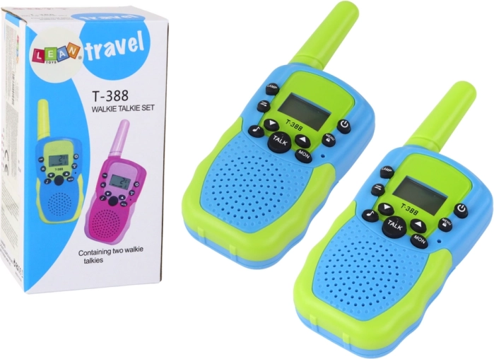Kurzwellen-Walkie-Talkie grün-blau mit 3 km Reichweite für Kinder