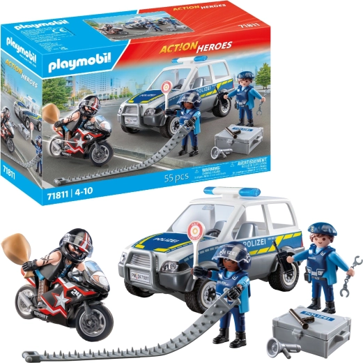 Playmobil City Heroes Polizeiverfolgung – Auto, Motorrad und Figuren