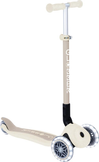 Globber Primo faltbarer Kinderroller mit LED-Rädern Eco, Coconut