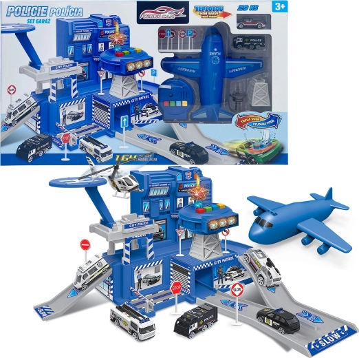 Polizeigarage mit Set und farbwechselndem Auto