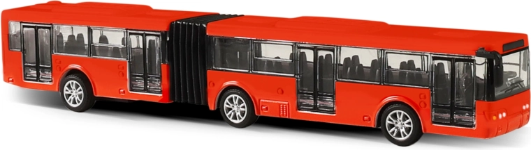 Metallischer gelenkiger Stadtbus – rot, 18 cm