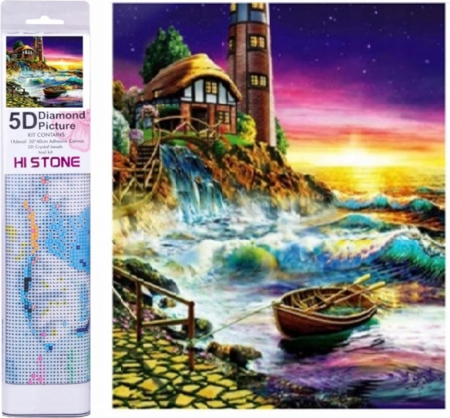 Diamantmalerei Stürmische Küste 30 × 40 cm