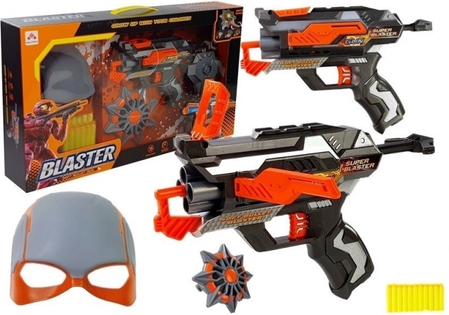 Schaumstoff-Blaster-Set mit Maske und Pfeilen