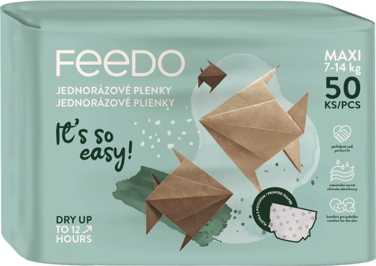 Einwegwindeln FEEDO Maxi (7–14 kg) – 50 Stk.