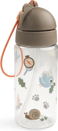 Done by Deer Trinkflasche mit Strohhalm Tiny trails sandfarben 350 ml