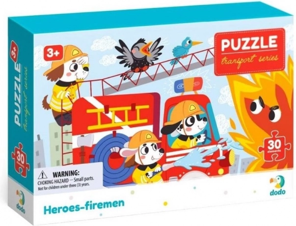 DODO Puzzle Verkehr: Heldenhafte Feuerwehrleute, 30 Teile