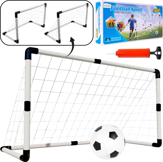 Fußballtor-Set – ein großes und zwei kleine mit Netzen