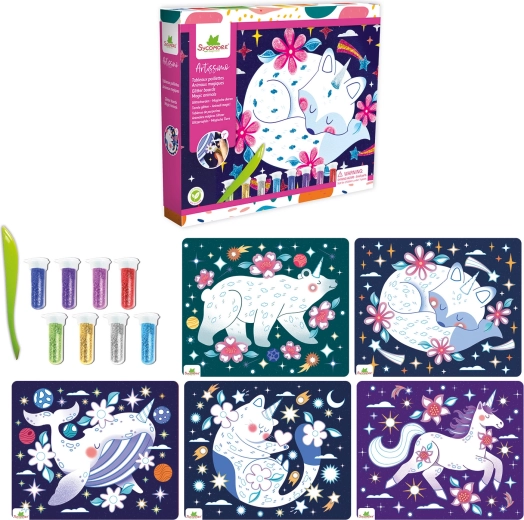 Artissimo farbiger Glitzer – magische Tiere