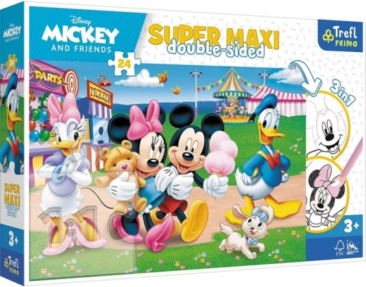 Doppelseitiges Puzzle Mickey Mouse auf dem Jahrmarkt